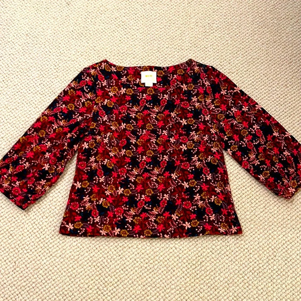 💕💕HPx3 Boho💕💕NWOT. Maeve / Anthropologie top. Textured, floral fabric - Picture 2 of 9